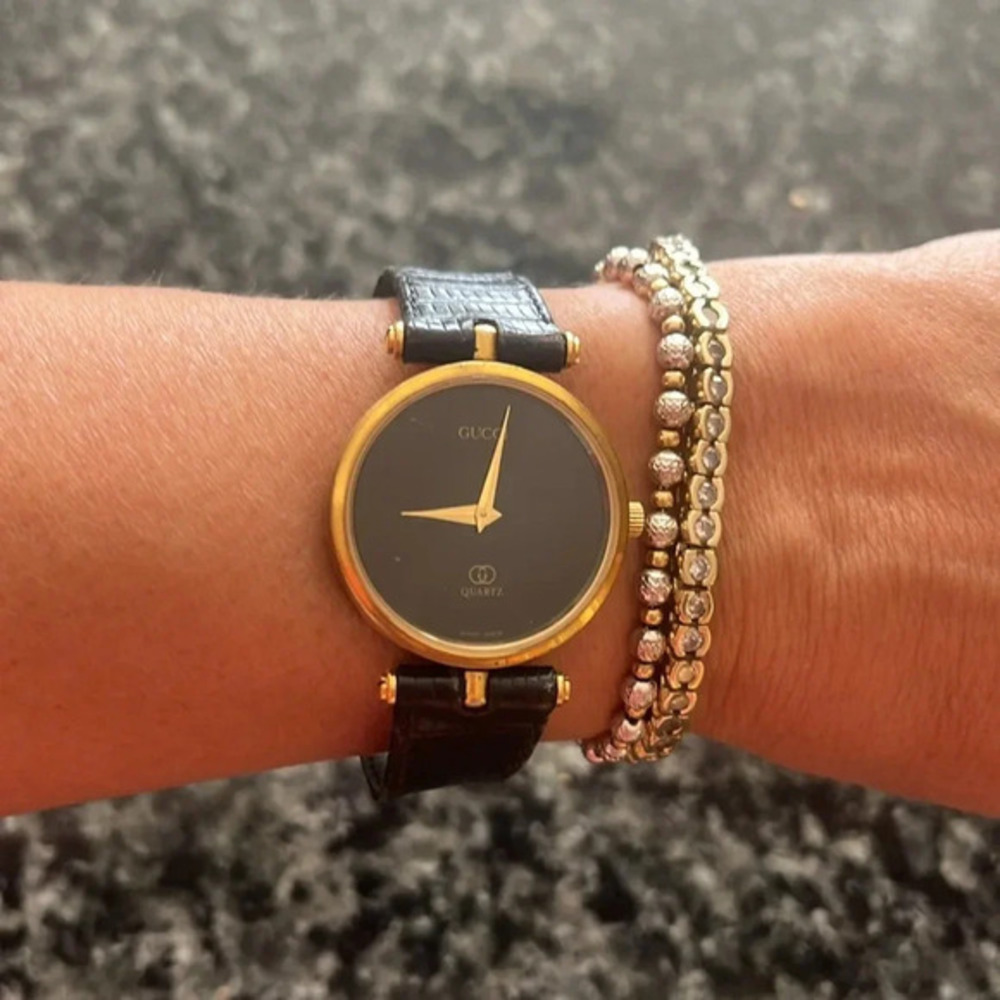 Gucci Watch Vintage Gucci Black leather Watch
